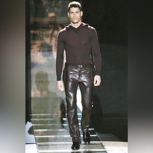 GIANNI VERSACE Vintage Leather Pants – Brown | IT 48 / US 32